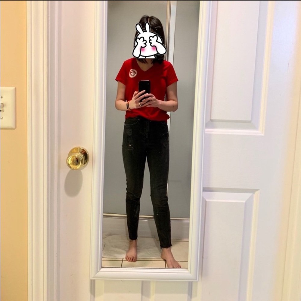 H&M straight high-rise ankle jeans